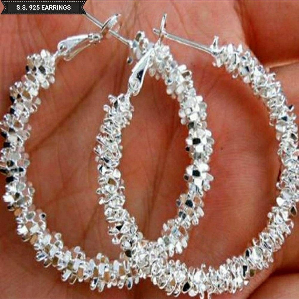 925 Sterling Silver chunky hoops